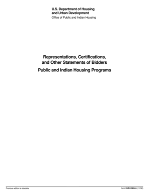 HUD Representations and Certifications Form