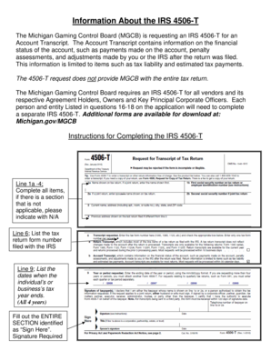 IRS 4506-T Request for Transcript
