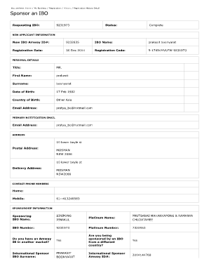 Amway IBO Registration Form