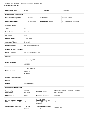 Amway IBO Registration Form