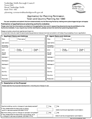 UK Planning Permission Application Form