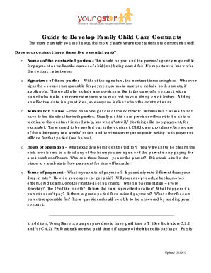 Family Child Care Contract Template