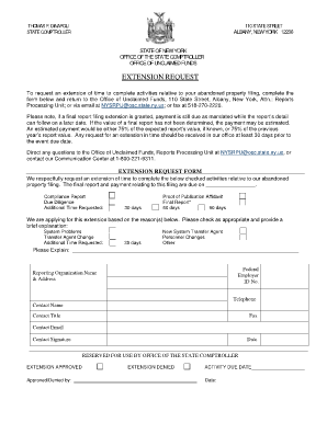 New York Extension Request Form
