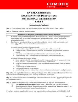 Comodo EV SSL Certificate Documentation