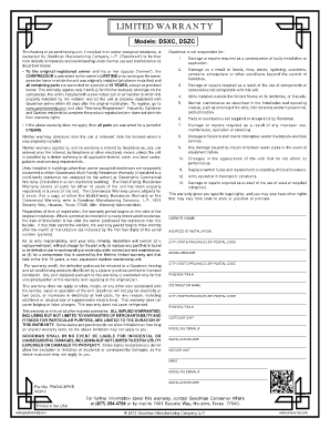 Goodman Heating and Air Conditioning Unit Limited Warranty