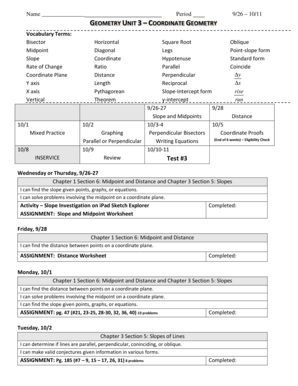 Geometry Unit 3 Coordinate Geometry Worksheet