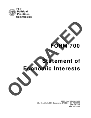 California Form 700 Statement of Economic Interests