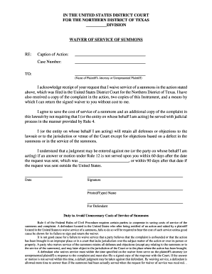 Waiver of Service of Summons