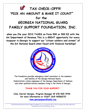 Georgia Form 500/500 EZ Tax Check-Off
