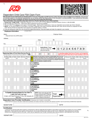 Dependent Child Care FSA Claim Form