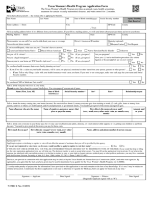 Texas Women's Health Program Application Form
