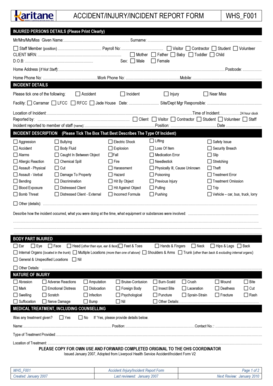 Accident/Injury/Incident Report Form