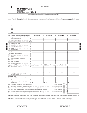Pennsylvania Schedule E Form