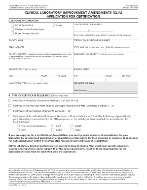 CLIA Laboratory Certification Application