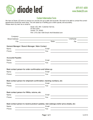 Fillable Online Diode LED: Premier LED Lighting Solutions Fax Email ...
