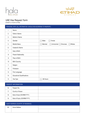 UAE Visa Request Form