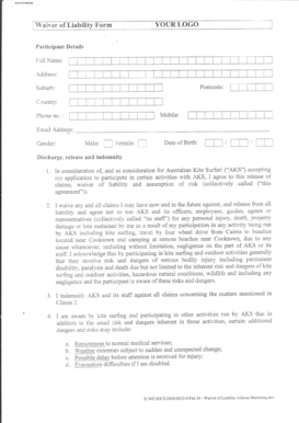 Waiver of Liability Form