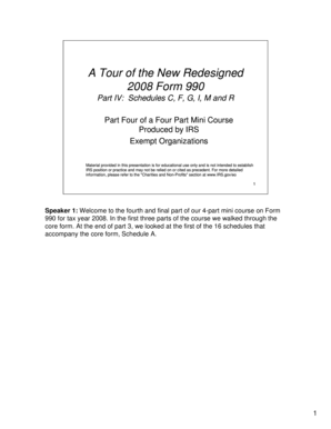 2008 Form 990 Schedules Guide