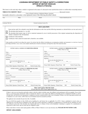 Fillable Affidavit of Heirship
