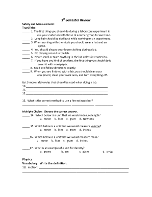 Physics Safety and Measurement Review