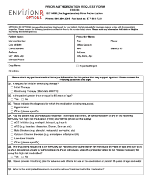 Antihypertensive Prior Authorization Request Form