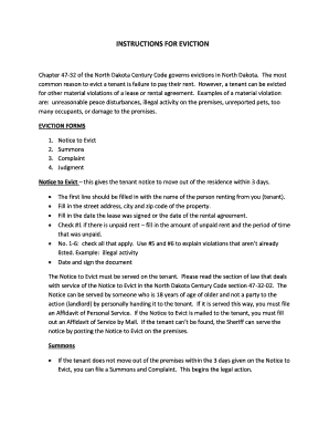 North Dakota Eviction Notice and Forms