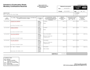 California Form 460 Schedule A