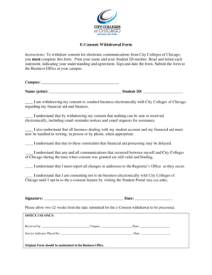 E-Consent Withdrawal Form