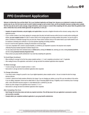 Anthem Blue Cross Enrollment Application
