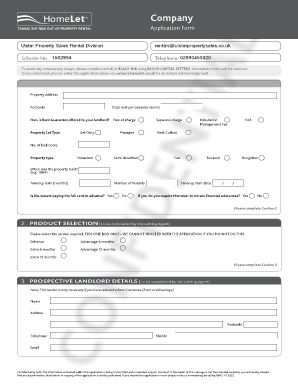 UK Company Tenant Application Form
