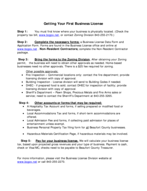 Beaufort County Business License Application
