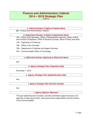 Strategic Plan Template - finance ky