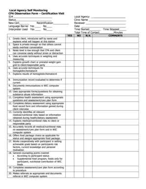 CPA Observation Form - Certification Visit