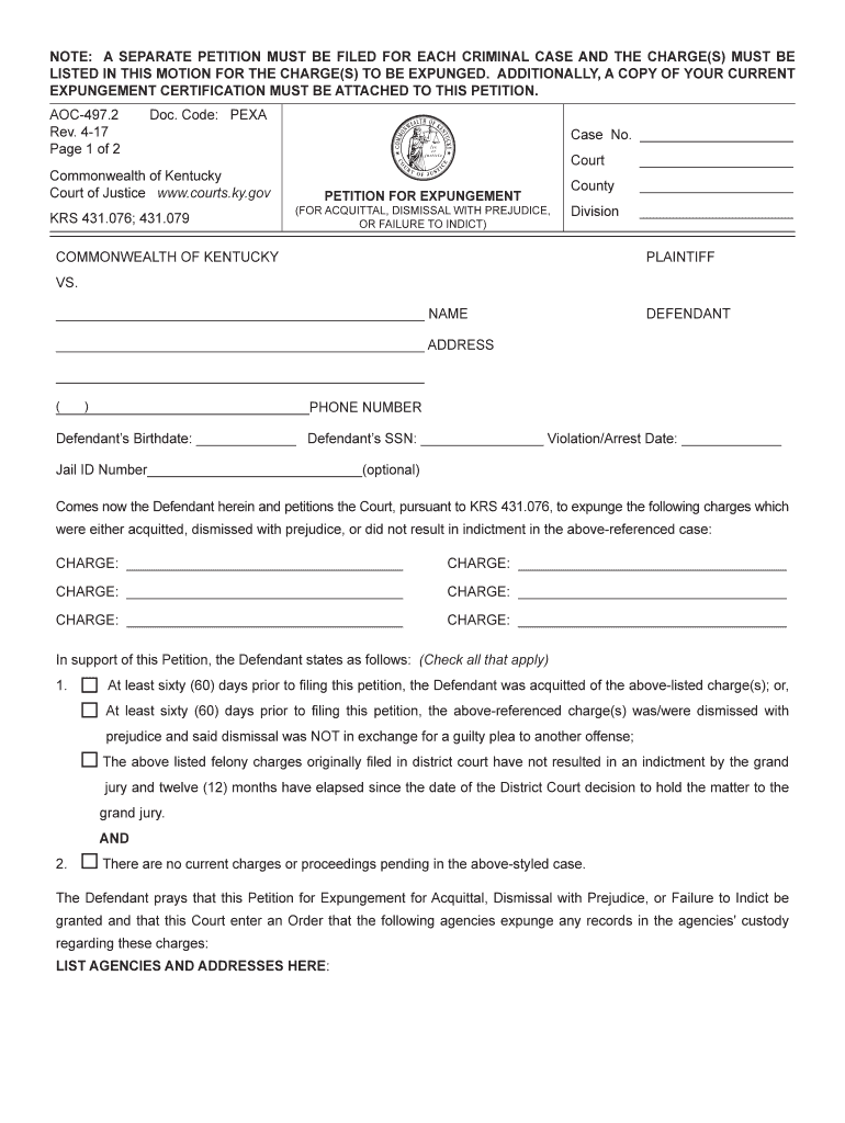 LISTED IN THIS MOTION FOR THE CHARGE(S) TO BE EXPUNGED Preview on Page 1
