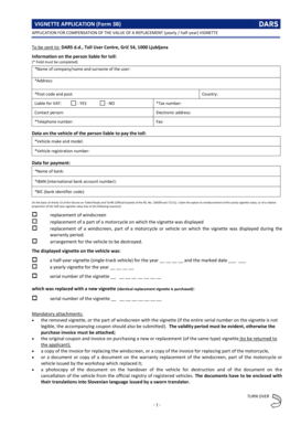 Slovenia Vignette Replacement Application