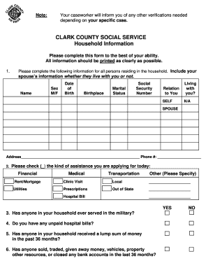 Clark County Social Service Application
