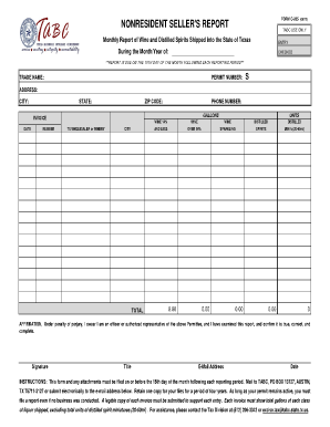 Texas Nonresident Seller's Report Form C-205
