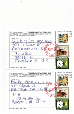 USPS Certificate of Mailing
