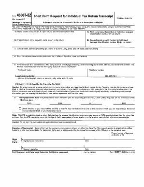 Fillable Online Form 4506T-EZ - IRS.gov Fax Email Print - pdfFiller