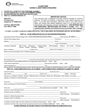 Accident Claim Form