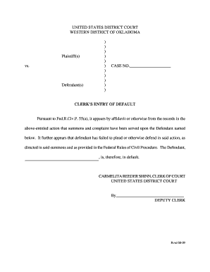 Clerk's Entry of Default