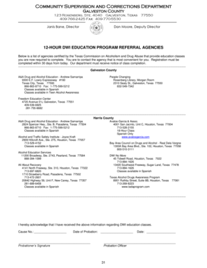 Texas 12-Hour DWI Education Program Referral