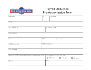 Payroll Deduction Pre-Authorization Form