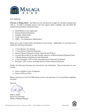 Small Business Loan Application