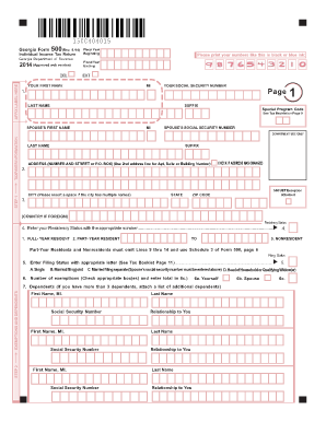 Georgia form 500 ez instructions