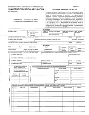 Rental application form pdf - Non-Residential Rental Application - State of California - dot ca