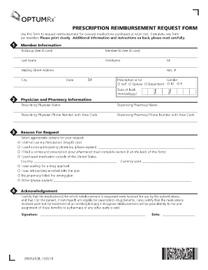 Prescription Reimbursement Request Form