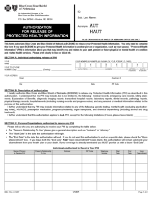 Authorization for Release of Protected Health Information