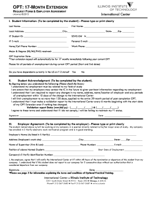 OPT 17-Month Extension Request Form