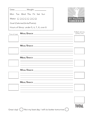 Weight Loss Tracker Form